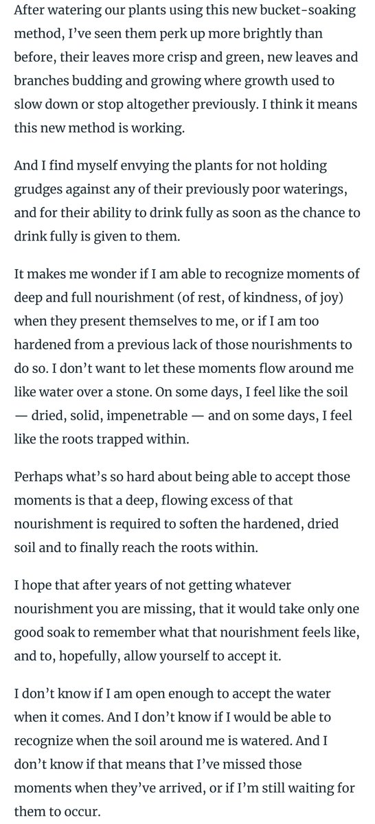 i wrote about nourishment and the fear of being unable to recognize and accept that nourishment when it comes.

jonnysun.bulletin.com/15-bucket