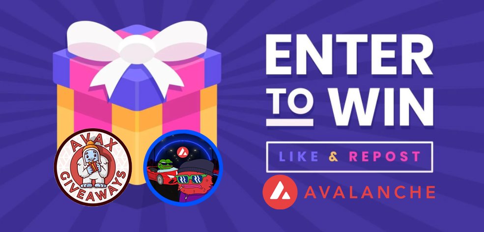 ENEFTEAwiz's tweet image. 🚨1 #AVAX Giveaway🚨

🔺AVAX Club Degen🔺

🔺 Like + RT
🔺Follow @AVAXClubDegen
🔺Join discord.gg/VBm7vBep28
🔺Tag 3 $AVAX Friends
🔺Retweet Pinned Tweet📌📍

#Avalanche #Crypto #DeFi #AVAXNFT 

⏲️Ends in 48 Hours🛑