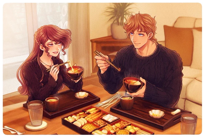 ✧✦ℍ𝕒𝕡𝕡𝕪 ℕ𝕖𝕨 𝕐𝕖𝕒𝕣✦✧- - - - - - - - - - - - - - - - - ヘラメグ(同棲)でおせち初体験 