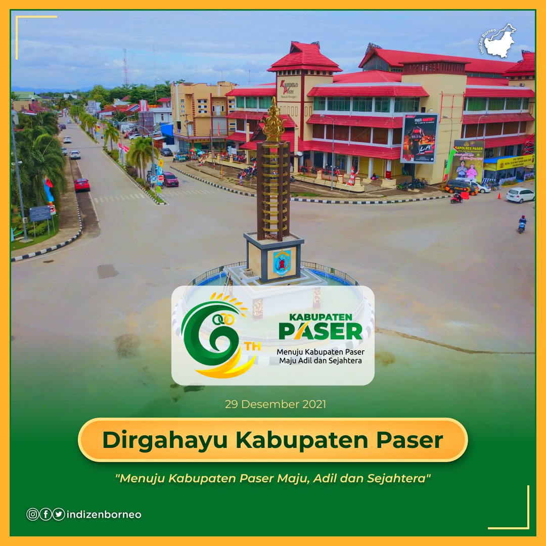 indizenborneo's tweet photo. Selamat Hari Jadi Kabupaten Paser yang ke-62 tahun!🎊
“Tugu Usuk Bulau”, yakni tugu pucuk emas yg berada di jantung kota Tanah Grogot.
Nah, jadi siapa nih yang asli warga Paser? Coba dong reply di bawah!
#PaserMAS #HUT62Paser https://t.co/O9x4kXKG4W