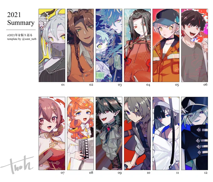 #2021年の絵を振り返る 
テンプレお借りしました
4月あたりからCOCとか一時創作でいっぱいだった 