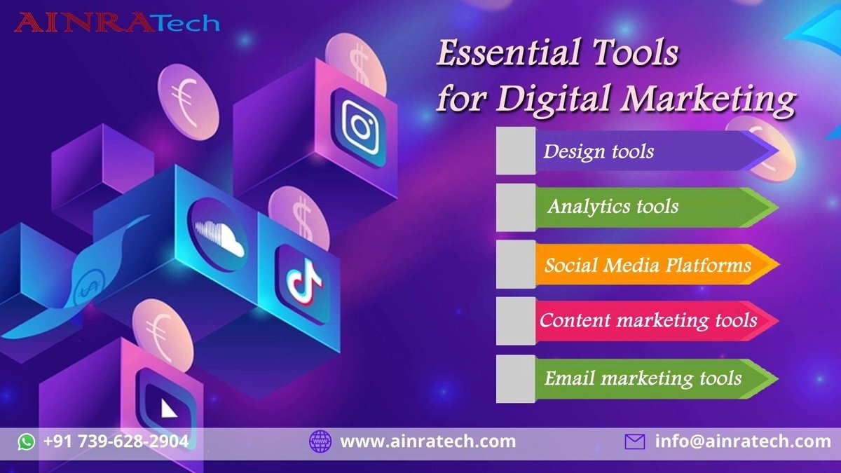 ainratech's tweet photo. Digital marketing is a valuable asset to your business’s growth and helps you establish an authoritative online presence.
Explore these tools for the growth of your business
Design tools
Analytics tools
Content marketing tools
Email marketing tools
#ainratech #digitalmarketing https://t.co/MfNR41xwCg
