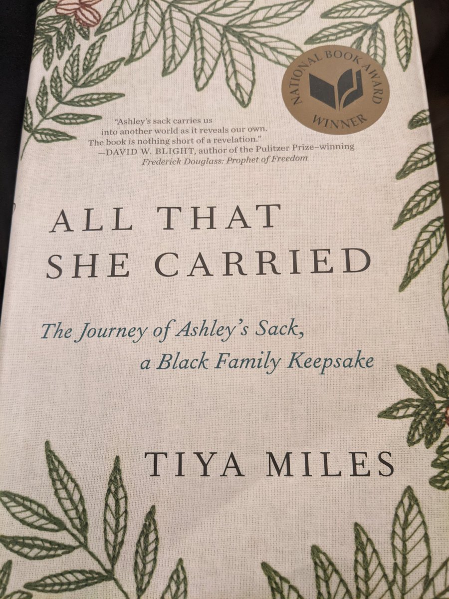 CarolynCannu's tweet photo. @gradydoctor Listening to @ClintSmithIII How the Word is Passed. Hard copy @TiyaMilesTAM, All That She Carried. Both 💜💜💜💜. Love #teamaudiobook and you...(r) recommendations! https://t.co/5SyWIV73K6
