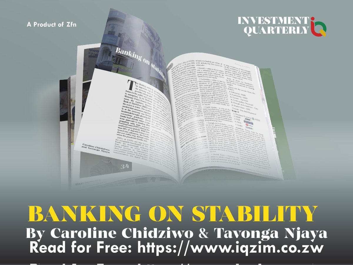 IQZimbabwe's tweet photo. “Banking on stability”
"The Banking sector is an important cog of the economy since it provides savings platforms for the public and capital to enterprises…"
Read this article for Free Online
https://t.co/GCWIaTts8j
#banking #Bank #Digitalplateform #profit #opportunity https://t.co/c0S77pJ0fz