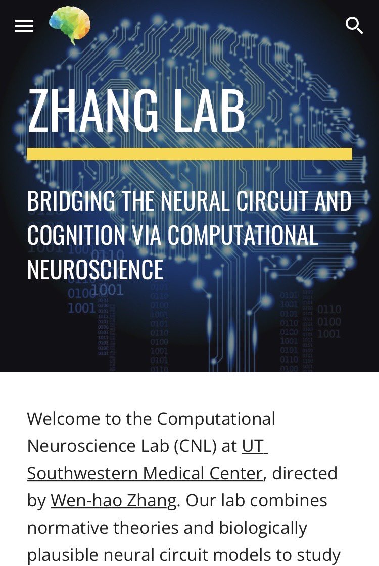Wenhao86's tweet photo. The brand new website of my computational neuroscience lab at UT Southwestern Medical Center is online at  https://t.co/fCy3fORmvZ 
My lab is jointly affiliated with @LHBioinf_UTSW and @UTSWBrain. Please spread the word! Stay tuned! https://t.co/maufnONVgF