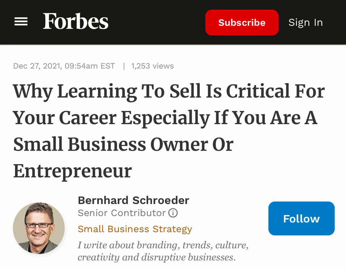 Why Learning To Sell Is Critical For Your Career Especially If You Are A Small Business Owner Or Entrepreneur buff.ly/3Hysomf