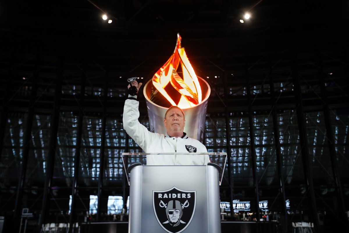 "Tonight I light the torch in honor of and tribute to John Madden and Al Davis, who declared that the fire that burns the brightest in the Raiders Organization is the will to win."

Owner Mark Davis honors John Madden at 6 pm, the original kickoff time for Monday Night Football.