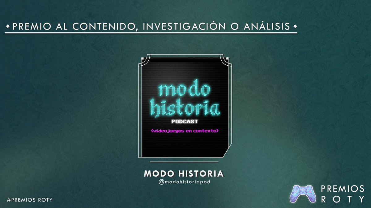 ElAnichoOK's tweet photo. El #PremiosROTY a CONTENIDO, INVESTIGACIÓN O ANÁLISIS (POR LA PRENSA) es para:

@modohistoriapod https://t.co/sMHZD4d1Gv