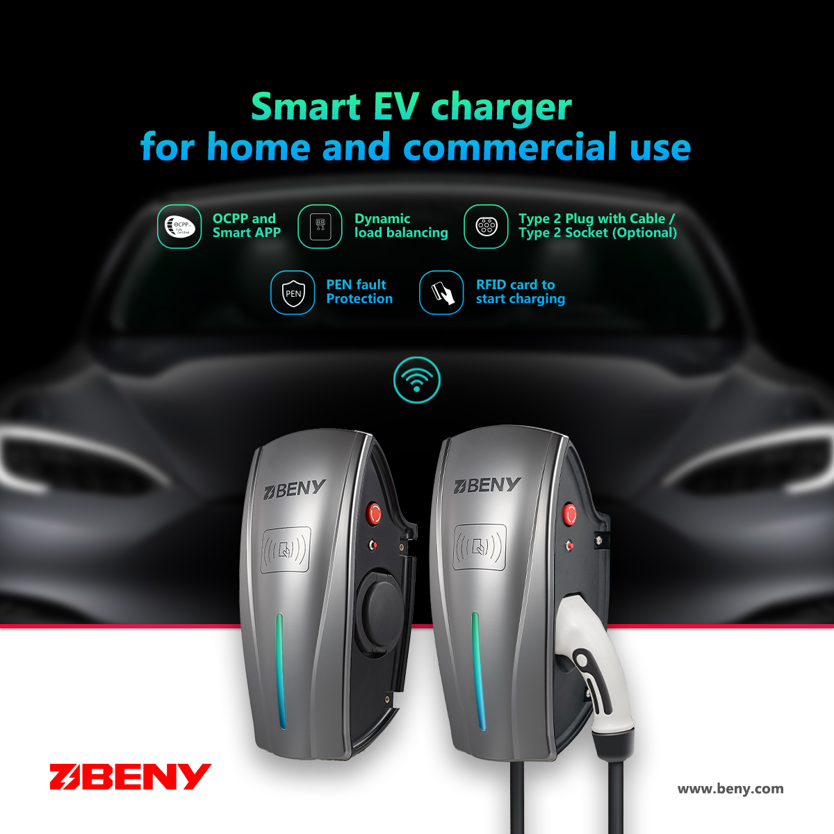 zjbeny's tweet image. BENY EV Charger for Home and Commerical Use
✅Dynamic Load Balancing✅OCPP 1.6J✅PEN Fault Protection
👉View Detail: beny.com/ev-charger/
🎉New Models will be released in 2022，Please Stay Tuned！
#evcharger #evchargingstation #evwallbox #electricvehicle #evcar #zjbeny #beny