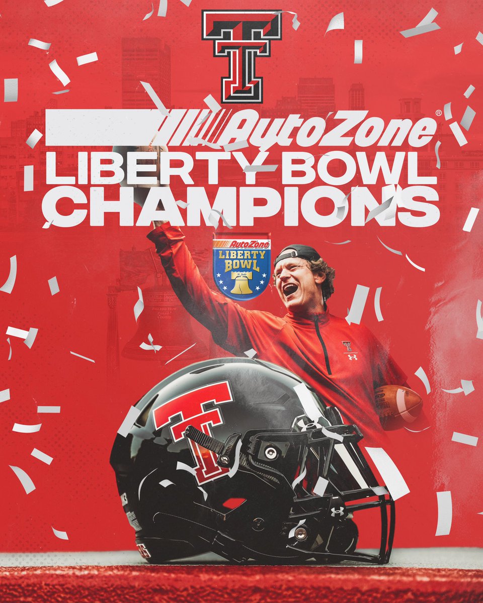 Congratulations to <a href="/TexasTechFB/">Texas Tech Football</a> for becoming the winner of the 63rd annual AutoZone Liberty Bowl! #AZLB63