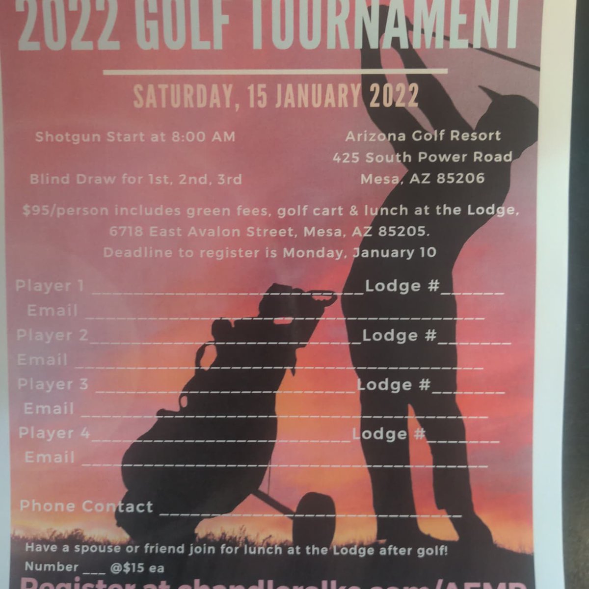 elks2656's tweet photo. Arizona Elks Major Projects Golf Tournament Saturday January 15th at 8am at Arizona Golf Resort. https://t.co/HnlFeAMBw1 select Mesa and register to golf and sponsor https://t.co/lvzn8MyVMp