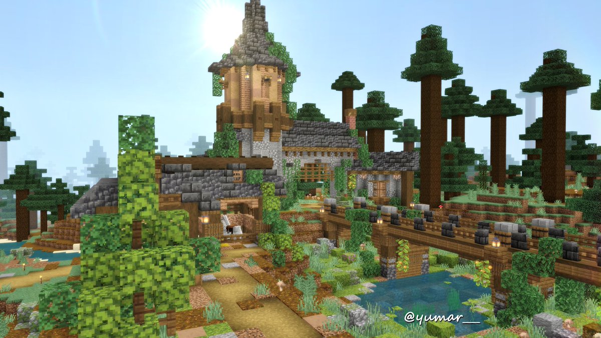Yumar ゆま Pa Twitter サバイバル建築つづき 池と橋とゲートと馬小屋つくりました Minecraft バニラ建築学部 サバイバル建築クラブ マイクラ統合版 T Co J3lrgjkegn Twitter
