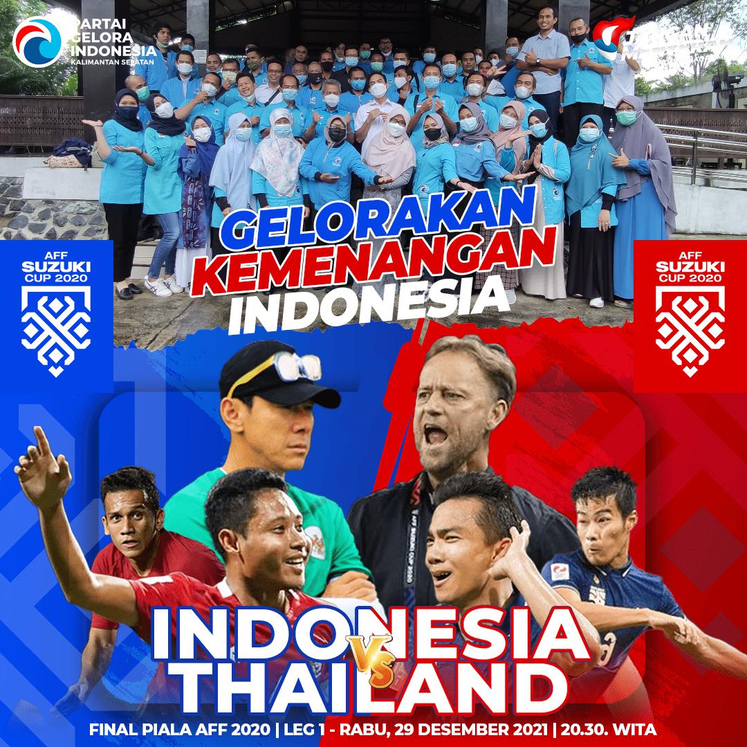 GeloraKalsel's tweet photo. Ayo nonton bareng &amp; dukung kemenangan Timnas Indonesia melawan Thailand pada Final Piala AFF Suzuki 2020, di kantor DPW GELORA KALSEL
Rabu 29 Desember 2021
Pukul 19.30 WITA
Pasang twibbon https://t.co/q95pyY7K3V, dan Gelorakan Semangat Kemenangan Indonesia!!
#AFFSuzukiCup2020 https://t.co/5GWvRM0huo