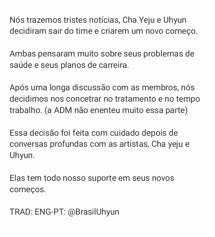 🚨| 29.12.2021 • O perfil oficial do WITCHERS acaba de anunciar a saída de Cha Yeju e da U-Hyun. 

<a href="/WITCHERS_twt/">WITCHERS</a> #WITCHERS #위쳐스 #유현 #UHYUN