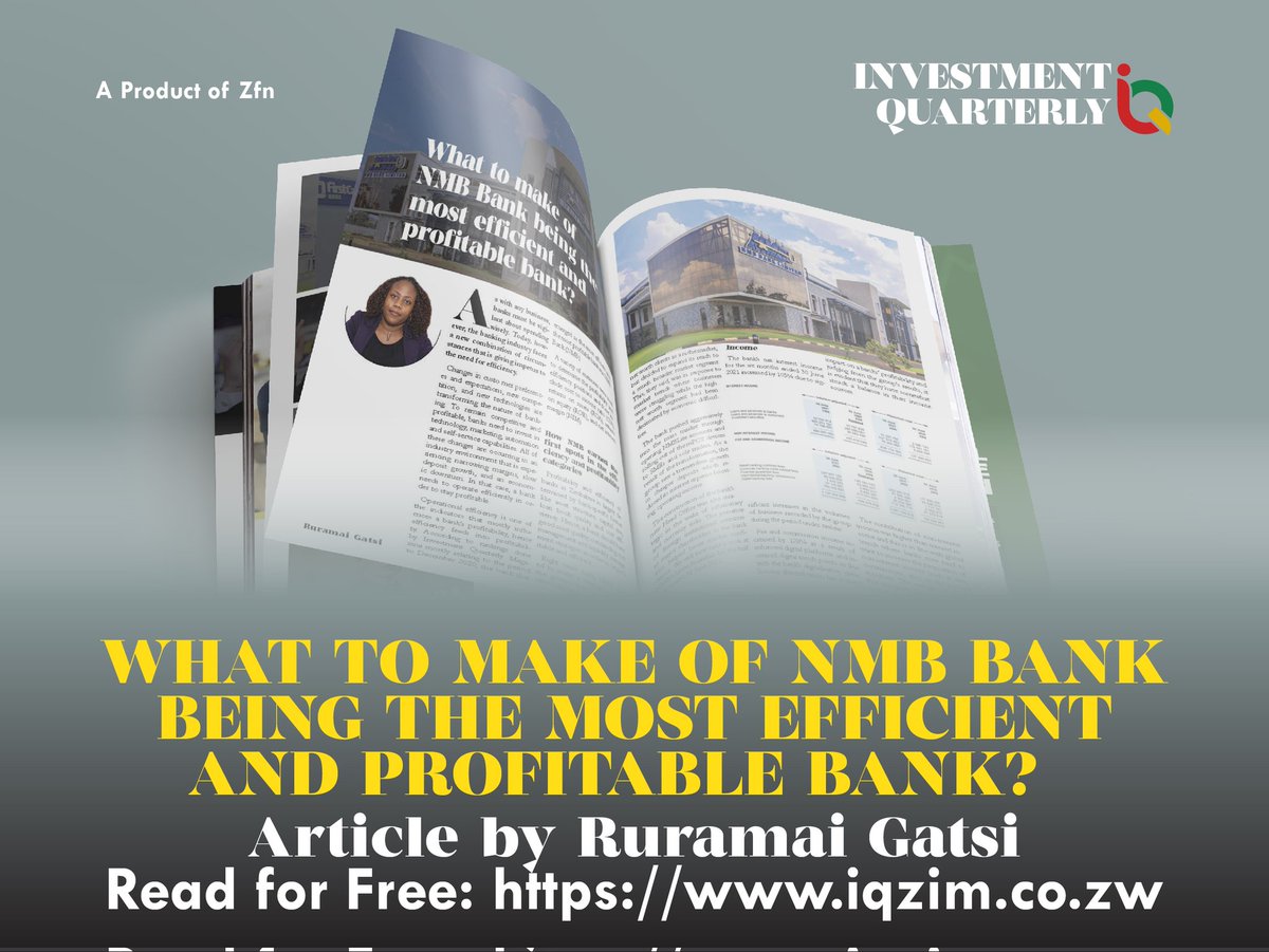IQZimbabwe's tweet photo. “What to make of NMB Bank being the most efficient and profitable bank?”
As with any business, banks must be vigilant about spending wisely. Today, however, the banking 
industry faces a new combination of circumstances that is giving impetus to the need for efficiency… https://t.co/Obxi0z3CUo