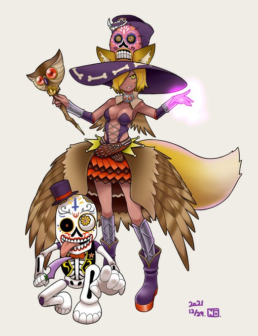 #リプきた3つの絵文字でキャラデザする
🦊💀🤪🦉
リプありがとうございました。荒治療のつもりでマジめにキャラデザしたよ! 