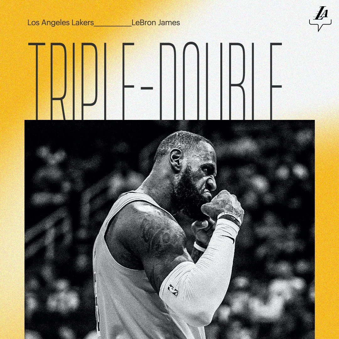 Le_BR_on's tweet photo. Triplo-duplo pro LeBron e vitória do Lakers.
O Rei também chegou aos 36,000 pontos na carreira. De outro planeta. Monstro! Orgulho de dizer que vi esse cara jogar. #LeHistory https://t.co/FHz8pIEeEy