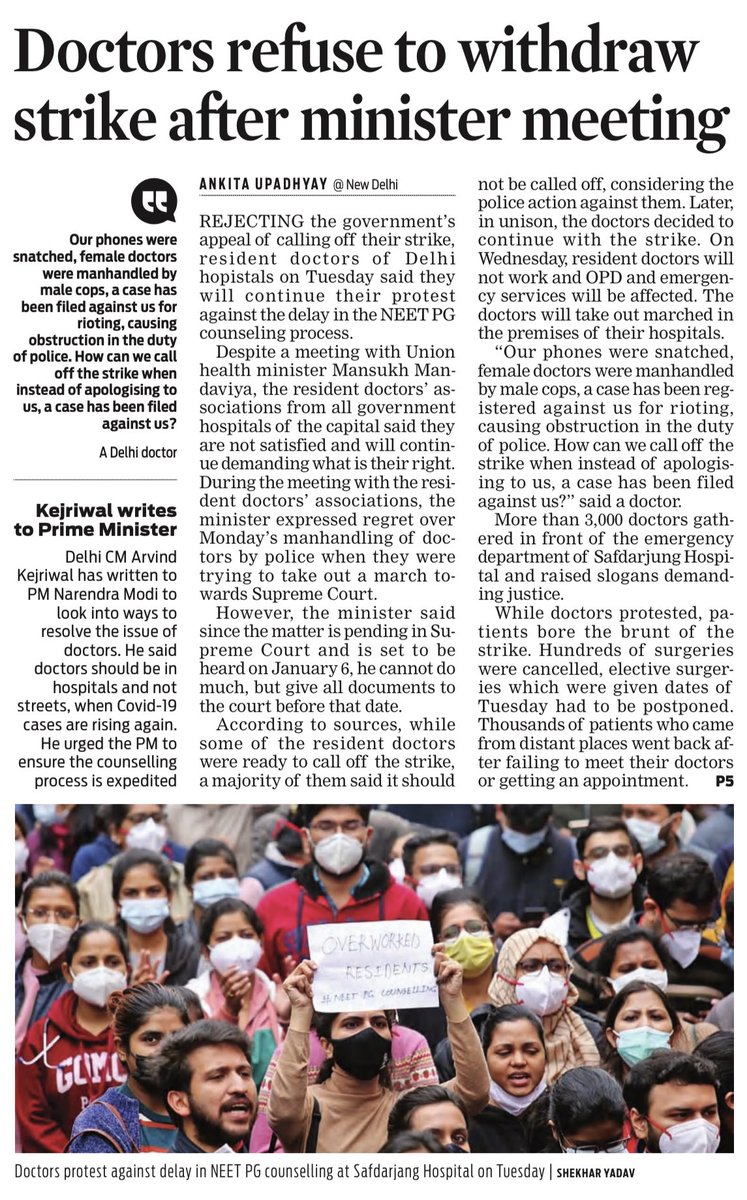 ankitaup's tweet photo. Our phones were snatched, female doctors were manhandled by male cops, How can we call off the strike when instead of apologising to us, a case has been filed against us? say resident doctors as the strike continues. I report https://t.co/mXxJcdRyVz