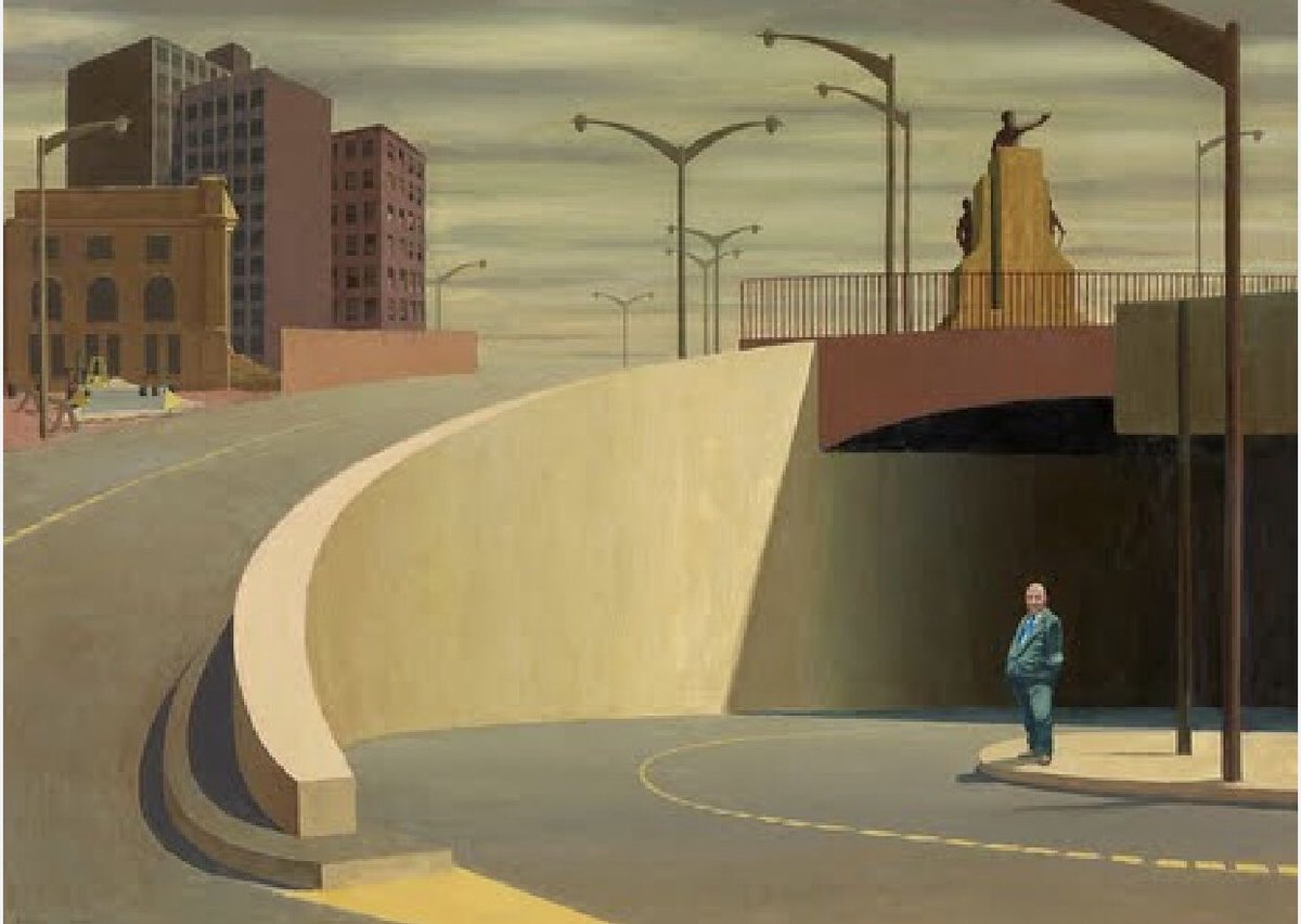 artaustralia's tweet photo. Cahill Expressway  1962 by Australian artist Jeffrey Smart is "considered by many to be one of his finest works" and "perhaps his best-known picture". #artaustralia #australianart #art #australia https://t.co/qoDUwF7lOd