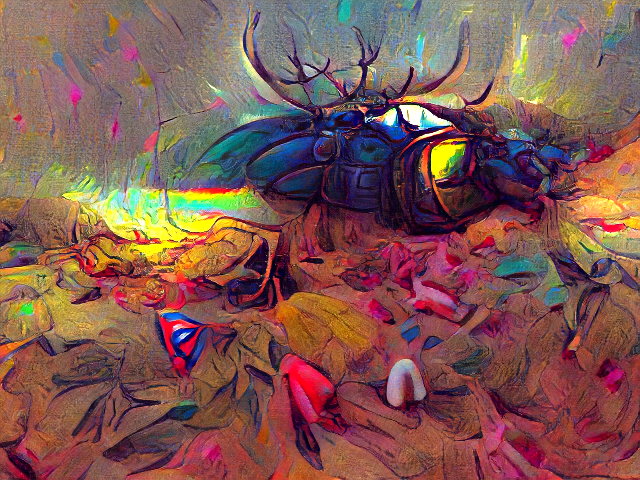 psychedelic dreams of an stag beetle