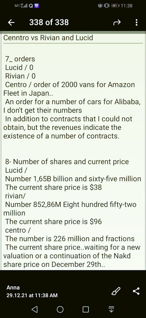 nakd123455's tweet photo. Like and Retweet if you are $NAKD 🦍
@CenntroMotors
#CENNTRO #NAKDARMY #CENNTROARMY

🔥 History in the making
🔥Deal completion due 
🔥Oversold and overshorted
🔥On SRR today
🔥Bright #EV future 
🔥#EV plays in comparison in pics below. Courtesy of TG member.
NFA
#welikethebulls https://t.co/sut7rPoXXp
