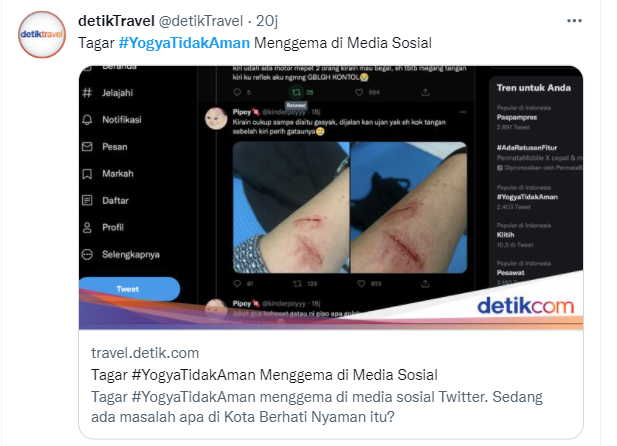 irus_12's tweet photo. waduh kok #YogyaTidakAman? #JogjaDaruratKlitih 
padahal pengin ke #Jogja https://t.co/XwaQioq3Um