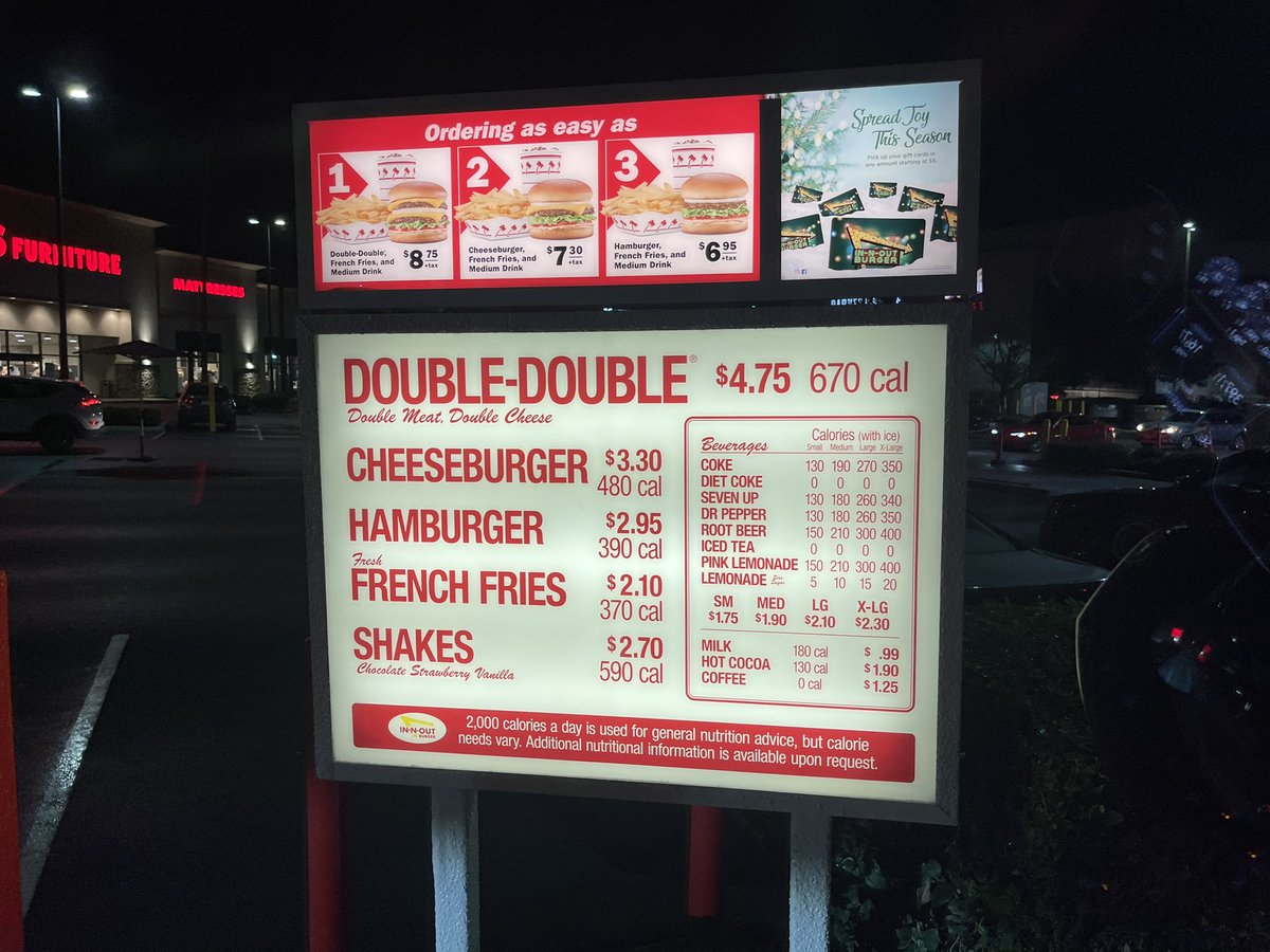 bobyosh's tweet photo. 昨夜は
　#InNOutBurger の
　　#DoubleDouble 🍔

LAX空港
オーストラリアからの
　お客様が　
#インアンドアウト　の
　#ハンバーガー を
　食べてみたいから寄ってと

なんでもどーぞ
　と言われ
　　遠慮なく

#バニラシェイク と
　#フライドポテト🍟 の
コンボを

　#奢ってもらいました 🥰 https://t.co/9B3EvWrEyL