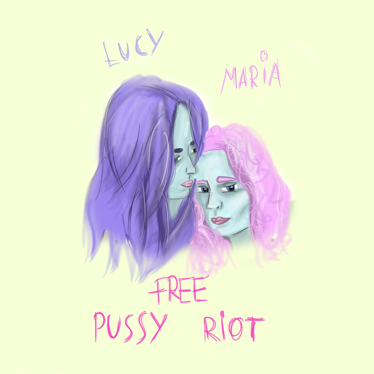 doza_lemon's tweet photo. Made a sketch to show my support today ! I stand with @pussyrrriot ! Nobody should be jailed over social media posts! Free Pussy Riot! #freepussyriot #pussyverse #mariaalekhina https://t.co/N1j1lTDVGf