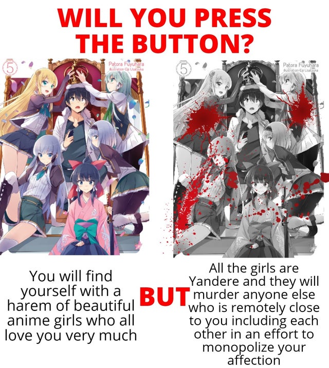 Would you press the button? (anime version)