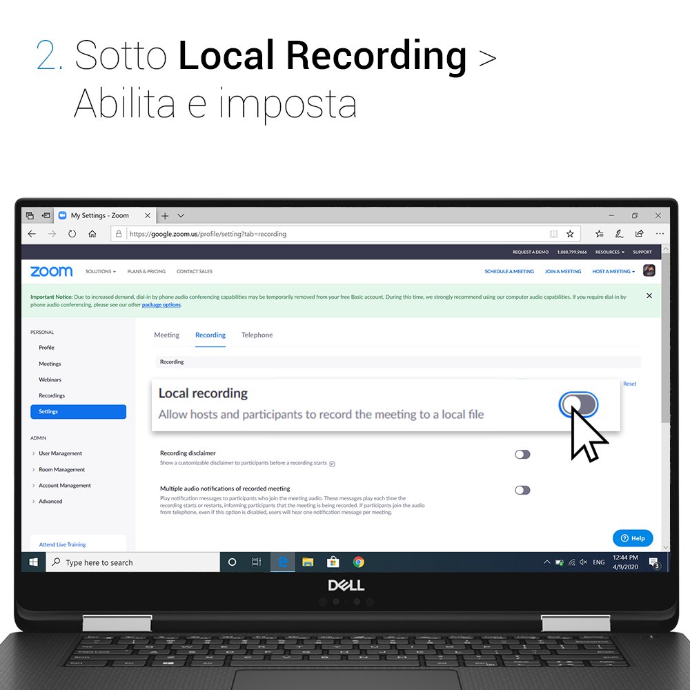 DellAiuta's tweet photo. #DellAiuta: pochi collaboratori presenti alle call via #ZOOM perché in vacanza?
Registrate la riunione, cosi la potrete condividere e riproporla al rientro 😉
Altre soluzioni le trovi sul Blog Zoom : ➡️ https://t.co/XMwP6vbGSc ⬅️
#SmartWorkig #Remotework https://t.co/70BlraeViR