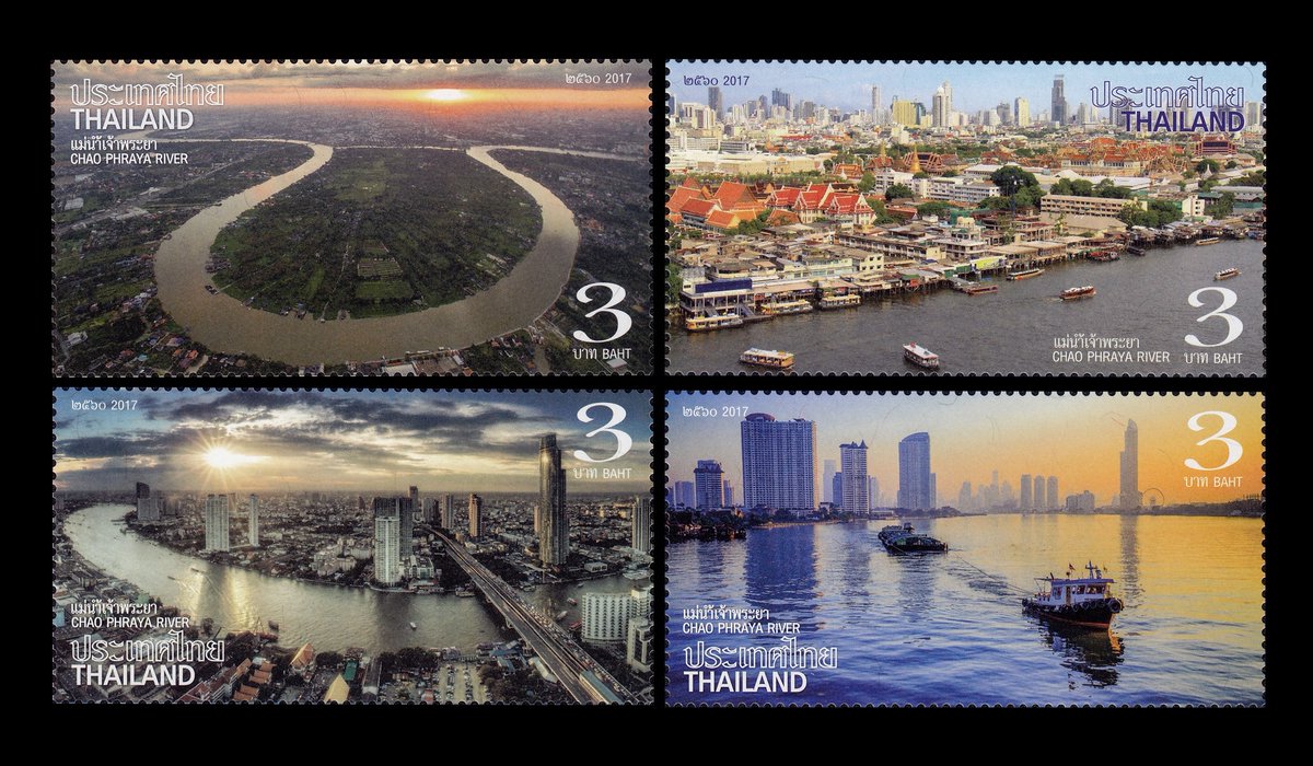 Totally confirmed. Given the perspectives from bird's eye view, you can see a picturesque landscape of artificial island formed by a bend in the #ChaoPhrayaRiver like this #stamp. It was the winner of the photo contest for the 4-#stamps set issued 2017. #philately #Thailand