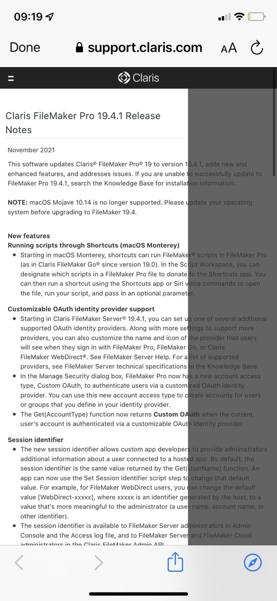 EcoWeb_CMS's tweet photo. This is good news - but it would be helpful if @ClarisOfficial could sort out its technical web pages which often display like this. Proper responsive pages as generated by @ecoWeb_CMS would work much better. https://t.co/eEqiRH81M0