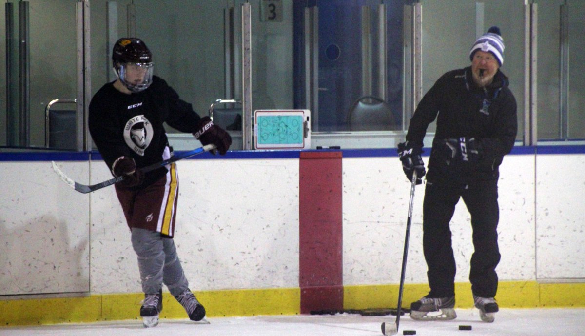 WRWhalersHockey's tweet photo. MINI-CAMP | The weather outside is frightful, but the Whalers are skating hard to prepare for @ThePJHL Winter Classic.

Our next game is New Year's Day v. @AbbyPilots at 1 p.m. in Minoru Arena. #LetsGoPod 🐳 https://t.co/FcVjVZxMP4