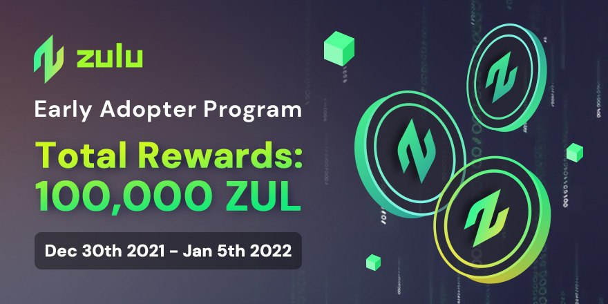 StockWireX's tweet image. #NewBountyOnline 

🎉Zulu is announcing its Early Adopter Program 

🎁100,000 ZUL reward is prepared
🗓 Dec 30th - Jan 5th, 2022 12:00 UTC

Join gleam.io/BHl9y/zulu-fin… to participate!

😍 5000ZUL for Suggestion bounty winners

Visit zulufinance.org to learn more❗️