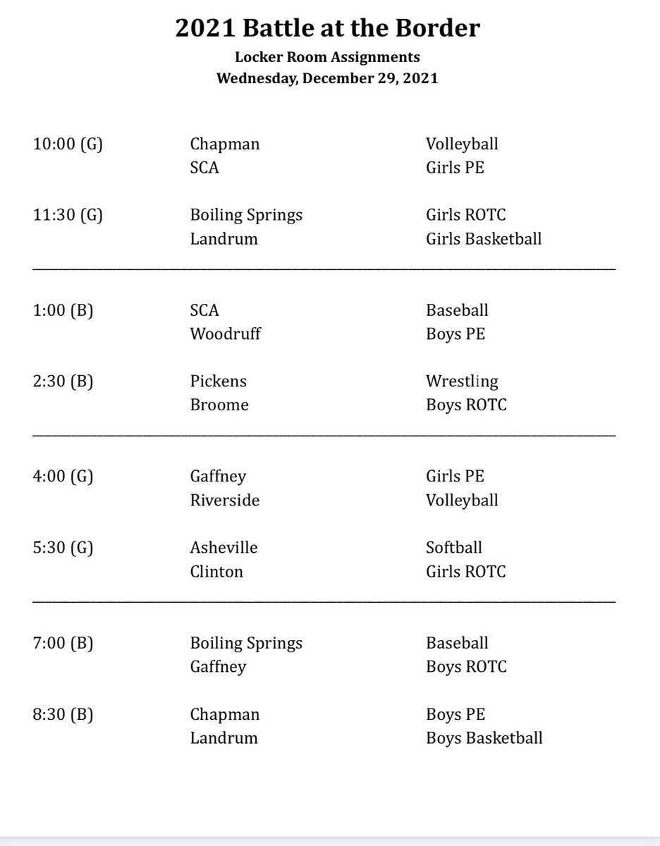 Updated brackets ready for day ✌️…… also attached locker room assignments #BATB
