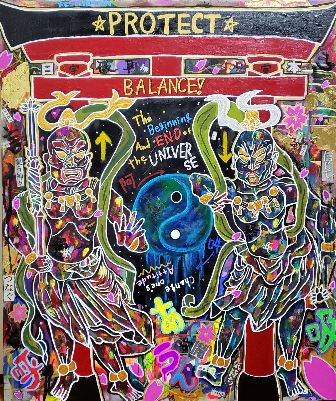 読むアート 芸術家chika Shinoda 真ん中思考 オーダー作品完成しましたー コレクター様にも確認して頂き素敵な感想頂きました ﾉ ポップな日本画 金剛力士像 現代アート 芸術家 金剛力士 吽形 阿形 日本画 Abstractart 絵描き