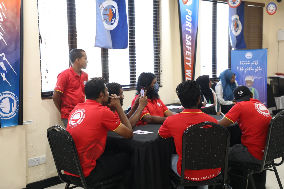 Portmv's tweet photo. #PortSafetyWeek: @NDMAmv conducted a "Disaster Management Awareness Session", sharing various scenarios that have occurred & potential risks a disaster can occur at a time. The main target of this session was to prepare our staff when a disaster happens & act appropriately. https://t.co/w3mYZmVEOQ