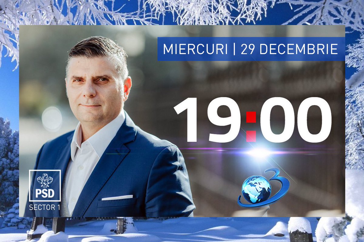 AlexPetrescu75's tweet photo. Miercuri, 29 decembrie, de la ora 19.00, voi fi prezent la Antena 3.
#alexandrupetrescu
#sectorul1 https://t.co/zcl8FgFwsP
