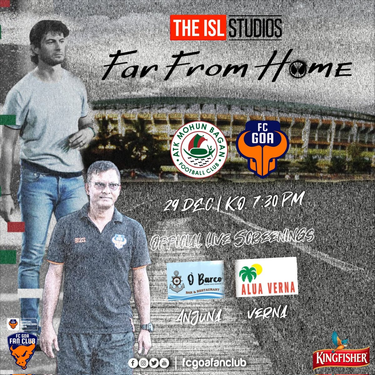 El CLASHico..!

#ATKMBFCG | #FortressFatorda

Official Screenings at:
O'Barco - Anjuna
Alua - Verna

Stand a Chance to win an Original FC Goa 👕

#AmcheGaurs #RiseAgain #TikiTaka #VamosGoa #FCGoa #ForcaGoa #FCGoaFanClub #Estd2014 #IndianFootball #asianfootball #ISL