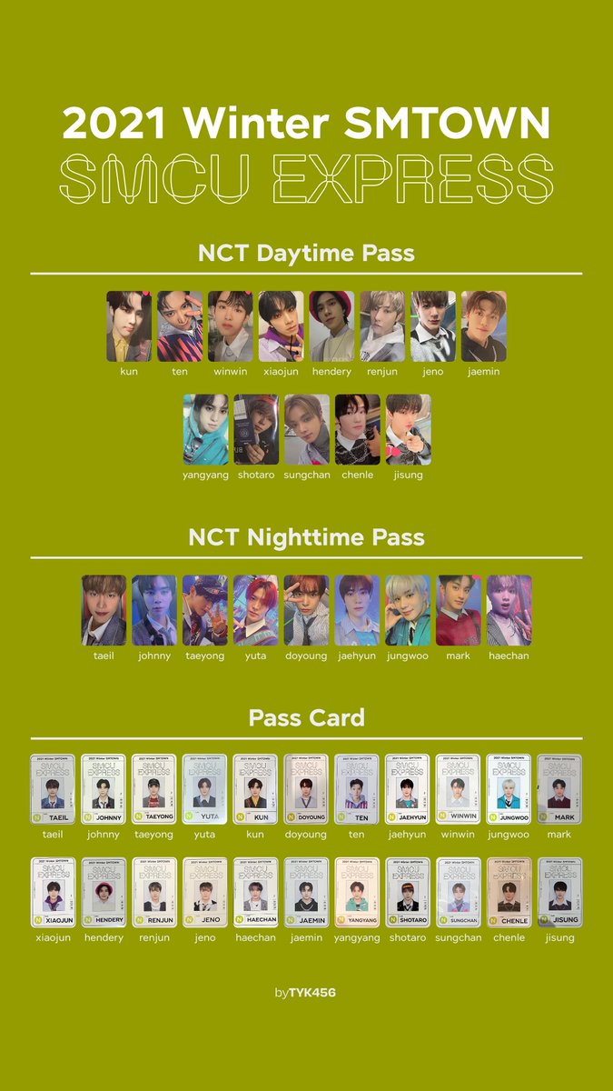 2021 Winter SMTOWN - SMCU Express NCT complete photocard template