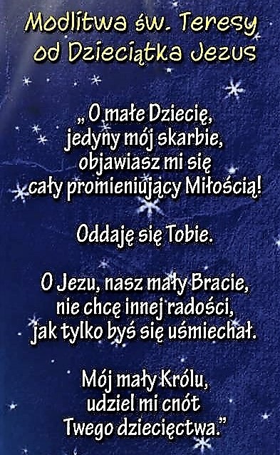 jotwu1's tweet photo. #Modlitwa Świętej #Tereski od #Dzieciątka #Jezus https://t.co/sQhnEDM95J