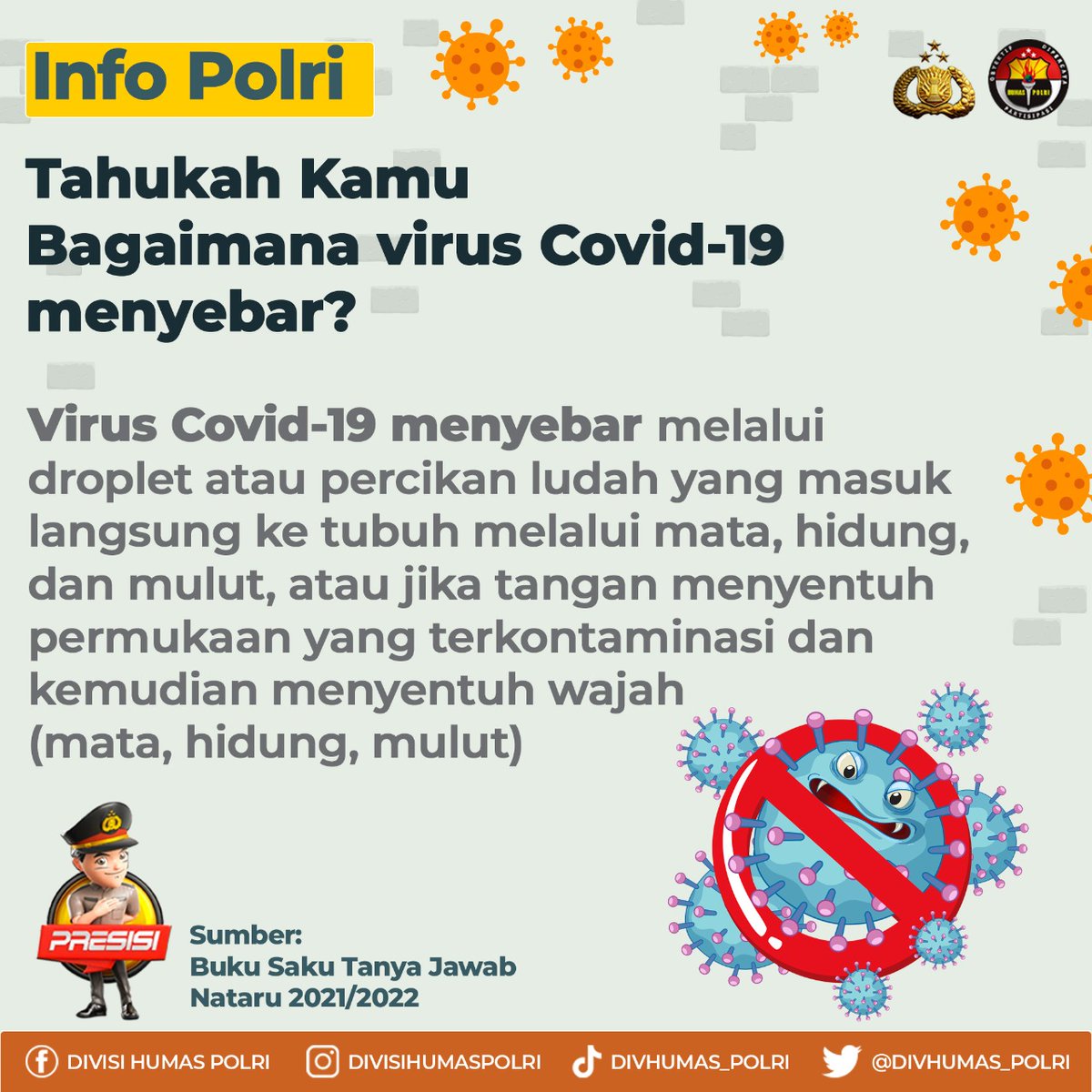 anonD__'s tweet photo. Virus Covid-19 masih ada disekitar kita oleh karena itu kita harus tau bagaimana virus covid-19 menyebar
#UtamakanPatuhiProkes
Dukung Percepat Vaksinasi https://t.co/RkXxgmGNao