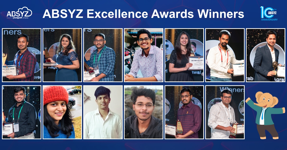 absyz's tweet photo. Congratulations to ABSYZ Excellence Award Winners. The winners are highly #motivated &amp; possess a genuine desire to excel and surpass others to emerge as trendsetters. These went forward with quickly #adapting to the organizational #culture 
#lifeatabsyz #absyz10thanniversary #CRM https://t.co/7tL5w1MLnw