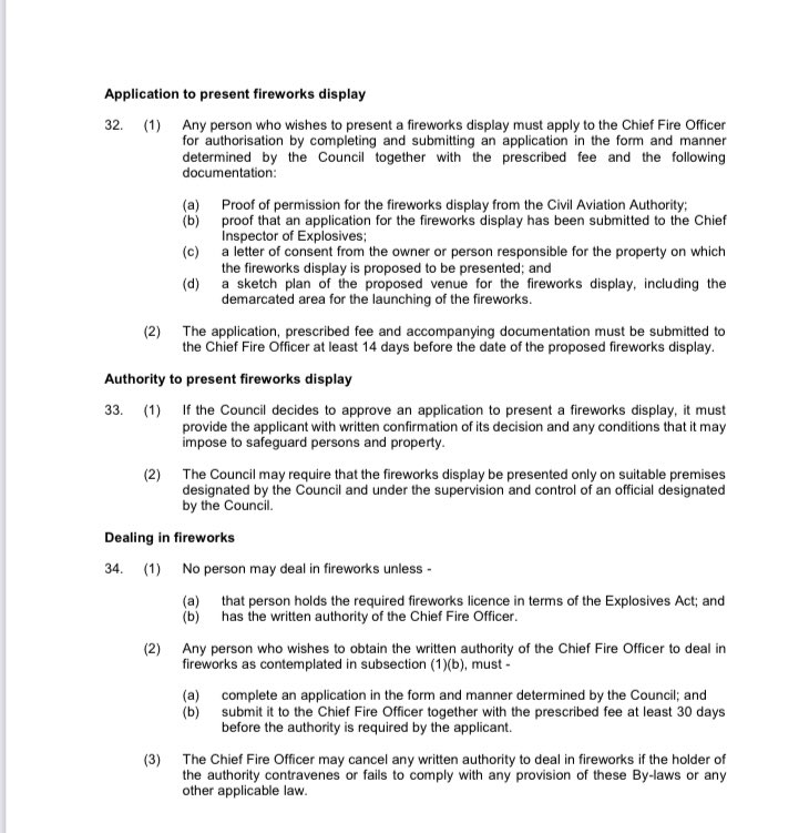 For some, fireworks have become a traditional way of ushering in the new year. Before lighting up those crackers, it's important to remember that there are laws regulating the use of fireworks 🎆 in South Africa. 

Please see #Joburgbylaws regarding #fireworks #SaferJoburg
