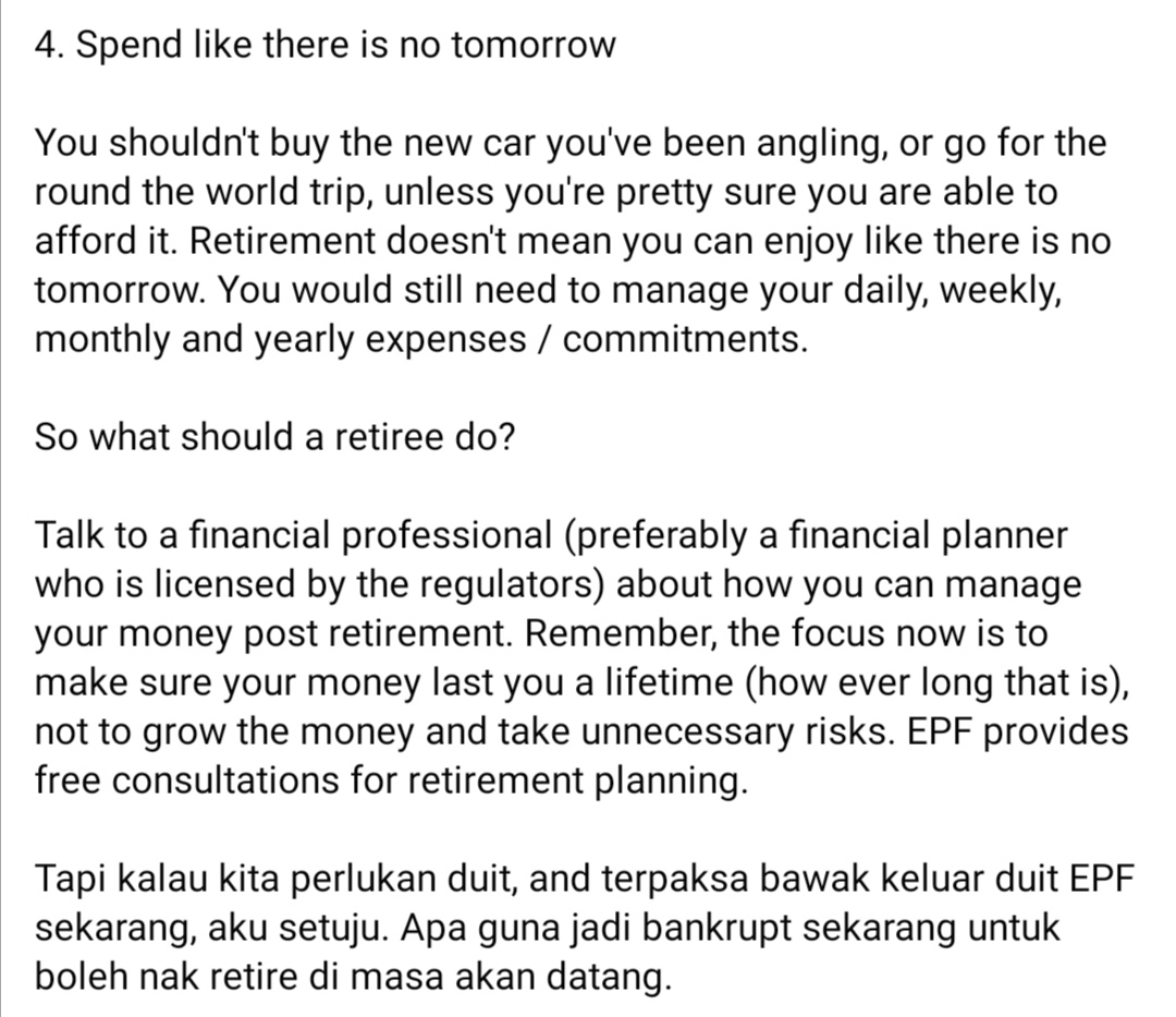 kewangangraduan's tweet photo. Things you shouldn't do once you receive your EPF savings post retirement https://t.co/oleFdB8K4l