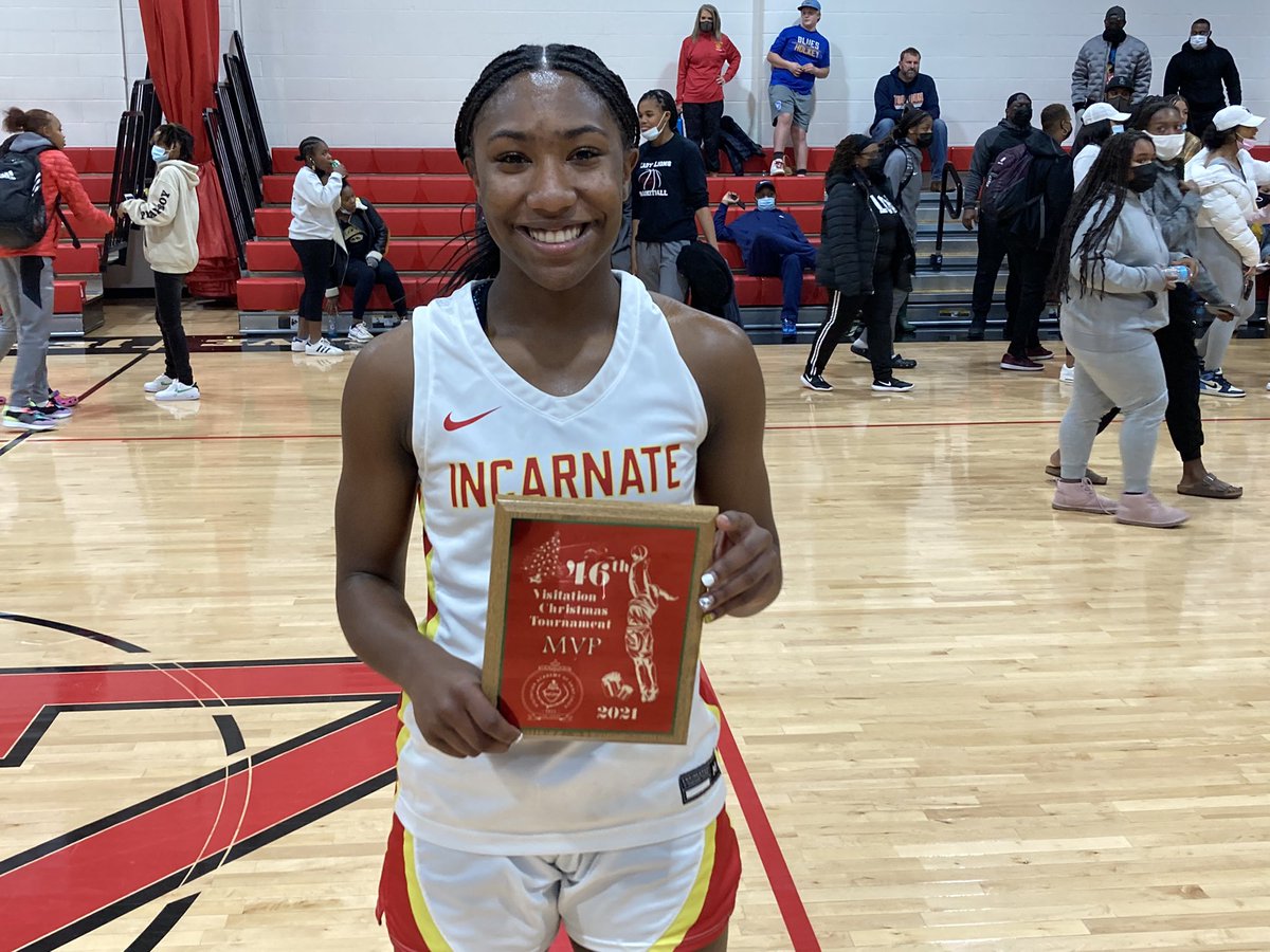 VizAthletics's tweet photo. Congratulations IWA’s Saniah Taylor Visitation Academy Christmas tournament MVP @VizAcademy https://t.co/OGvczPVY9z