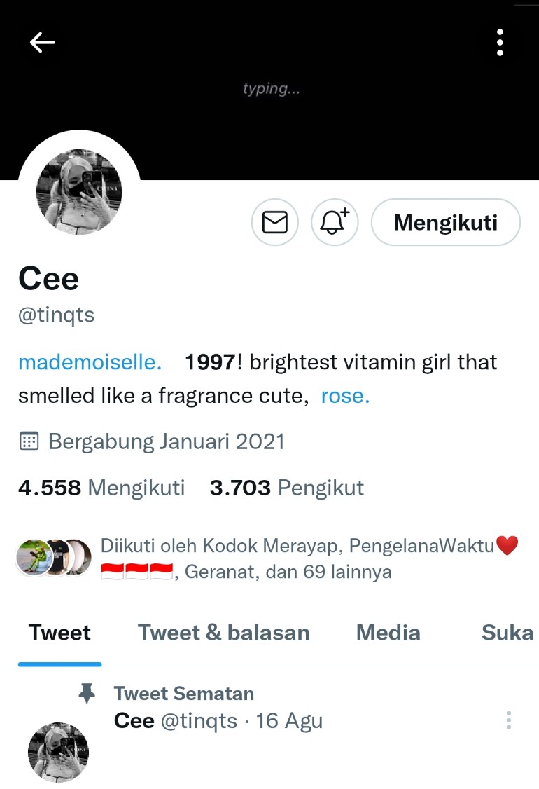 Yuuk mutualan ma temenku 🙏🙏

Follow 👉 @tinqts 
dijamin 💯% folbek 

Colek
@callBaja 
<a href="/tnmuda/">Tn Muda</a> 
<a href="/LekMarteg/">Marteg</a> 
<a href="/nikilo2512/">NIKI</a> 
<a href="/mikuroQ/">Panda Mikucan</a> 
<a href="/RenaHoston178/">🎀Hope🎀</a> 

Bantu up temen-temen semua 🙏