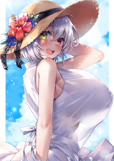 ・シスターちゃんのイラスト
教会付近が滅茶苦茶冷え込むので、暖かい地域にバカンスにきたアリシア。
汗ばむ陽気に白ワンピ、つまり……

※無断転載とか勝手に持ってって使ったりするのはNGですよ
※イラストはコミッションとして制作を依頼したものです
※シロン先生に描いていただきました!! 