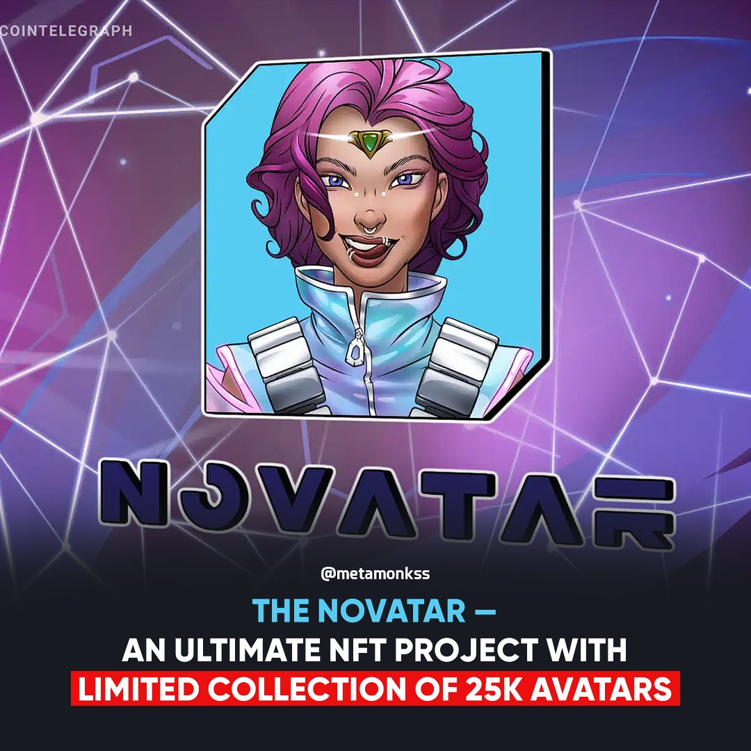 MetamonksStudio's tweet photo. The Novatar — An Ultimate NFT Project launched with Limited Collection of 25K Avatars😮🔥
#nfts #nft #cryptoartist #blockchain #nftcollector #ethereum #crypto #bitcoin #design #nftsstories #metamonks #cryptoverse #metaverse #bayc #project #nftmarketplace #avatar #platform https://t.co/xSXk3lLsw4