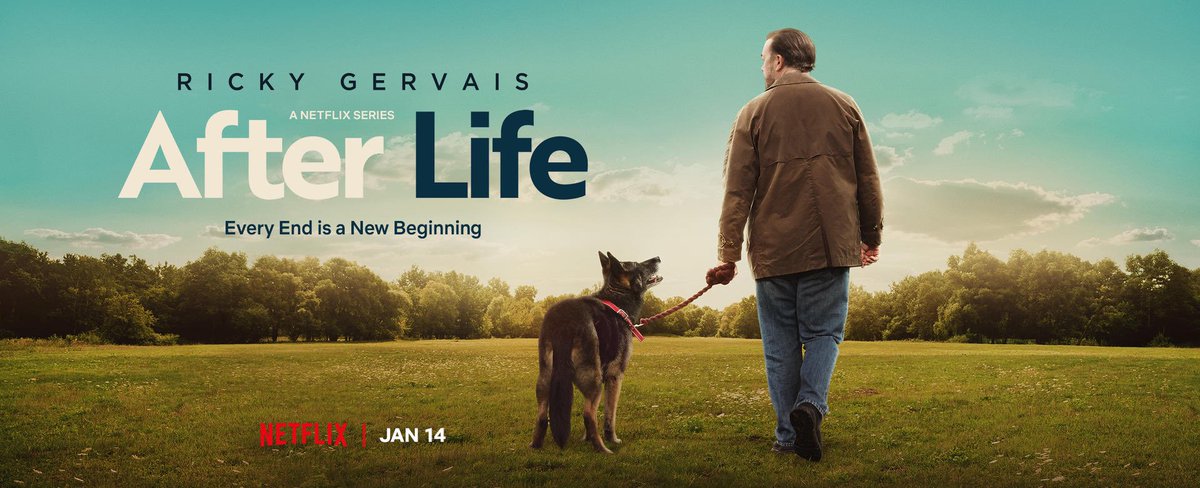 Natashski's tweet photo. SO. EXCITED. Have changed my Twitter header. If you haven’t watched #AfterLife you NEED to watch #AfterLife so you can watch #AfterLife3.  It’s that simple. Isn’t that right Mr @rickygervais https://t.co/uzztxwS1vs